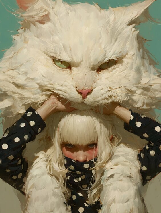 Winter Cat Giclée Print 30x40 cm - Animal Instinct #250 Roger Haus