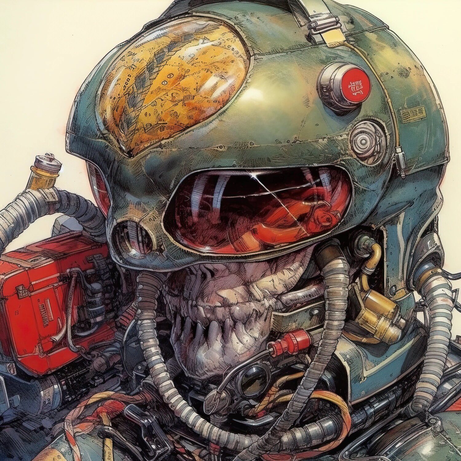 Skull Giclée Print 40x40 cm - HAI Exquisite Corpse Roger Haus Druck zu verkaufen