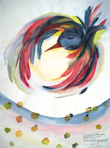 l'oiseau sacré du printemps de Eliette Graf, Pintura a la venta en Singulart