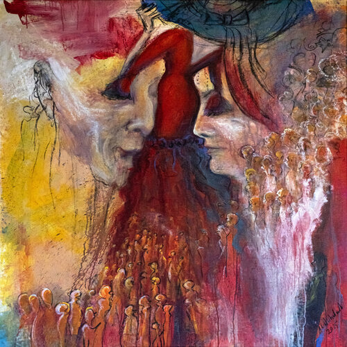 Dame in Rot di Wirbelart, Pittura in vendita su Singulart