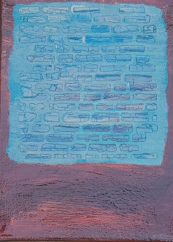 Brique Turquoise by Véro Mazurek, Painting for Sale on Singulart