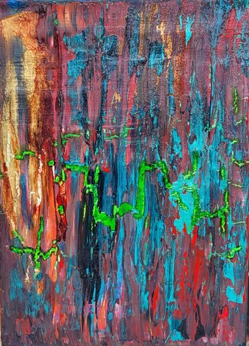 Volcanique vert by Véro Mazurek, Painting for Sale on Singulart