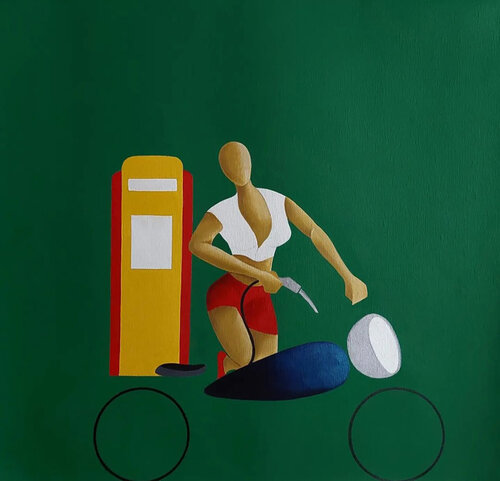 Motoneta by Maria Fernanda Cuartas, Painting for Sale on Singulart