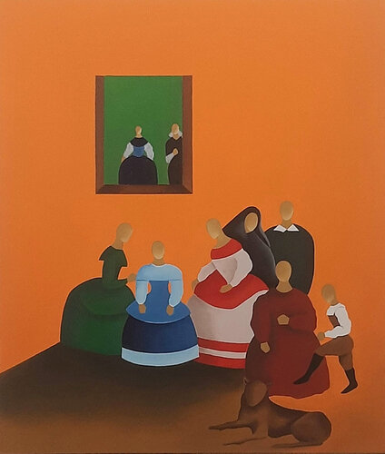 Los Reyes y el Maestro by Maria Fernanda Cuartas, Painting for Sale on Singulart