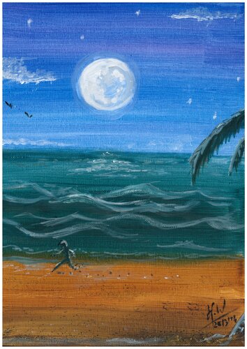 Serenite lunaire van Willy HERVY, Schilderij te koop op Singulart