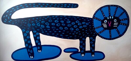 The blue lion von Ole Müller, Malerei kaufen auf Singulart