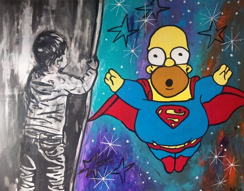 Super Homer by Ole Müller, Painting for Sale on Singulart