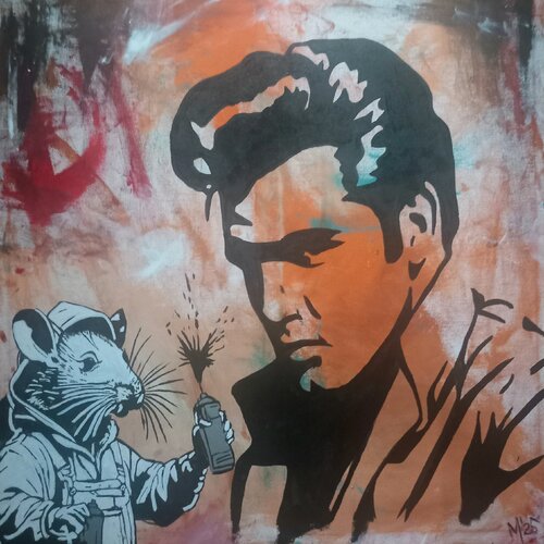 Elvis on Streetart von Ole Müller, Malerei kaufen auf Singulart