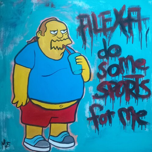 Alexa, mache Sport für mich von Ole Müller, Malerei kaufen auf Singulart