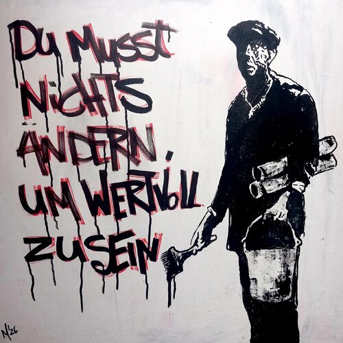 Du musst nichts ändern, um wertvoll zu sein von Ole Müller, Malerei kaufen auf Singulart