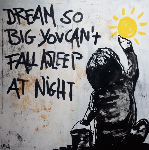 Dream so bis you can't fall asleep at night von Ole Müller, Malerei kaufen auf Singulart