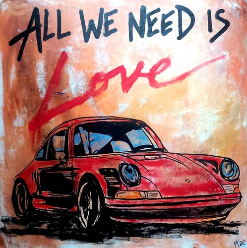 All we need is love Porsche di Ole Müller, Pittura in vendita su Singulart