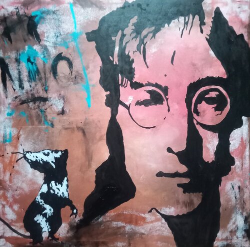 John Lennon by Ole Müller, 회화 for Sale on Singulart
