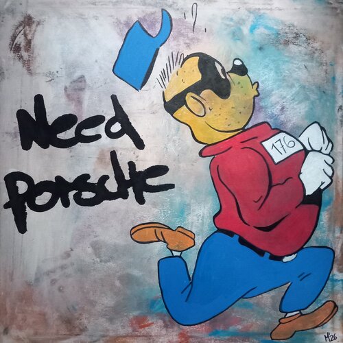 Need Porsche by Ole Müller, Painting for Sale on Singulart