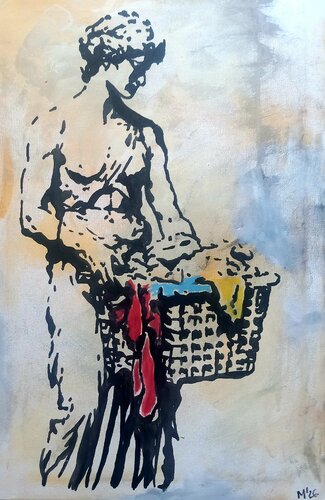 Venus und die Wäsche by Ole Müller, Painting for Sale on Singulart