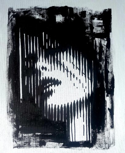 black and white two par Ole Müller, Peinture en vente sur Singulart