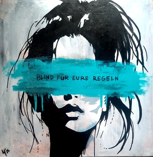 Blind für eure Regeln di Ole Müller, Pittura in vendita su Singulart