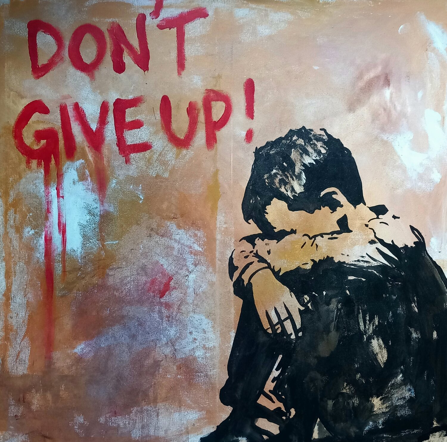Don't give up! Ole Müller Originalgemälde zu verkaufen