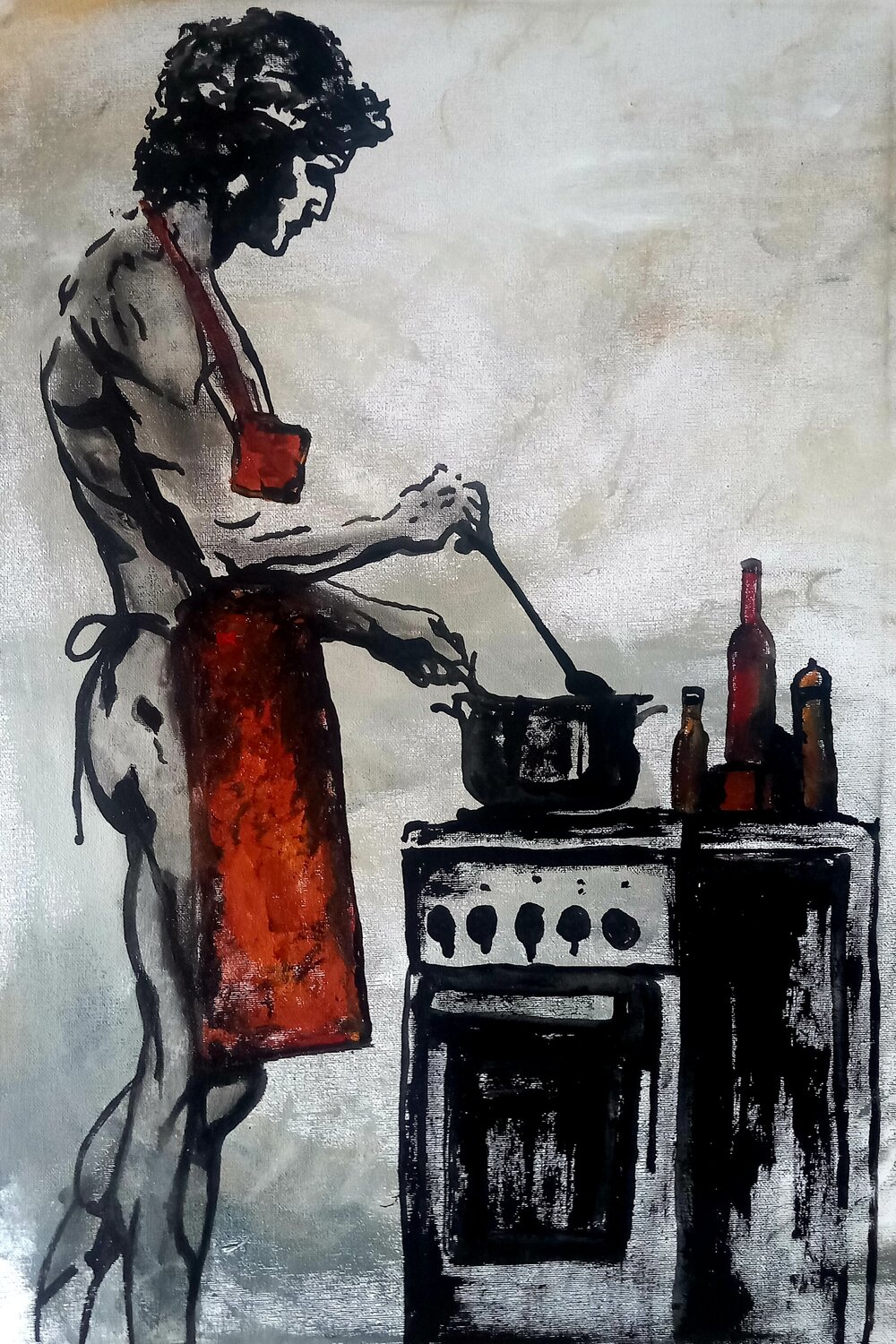 Kochen Ole Müller Origineel schilderij te koop