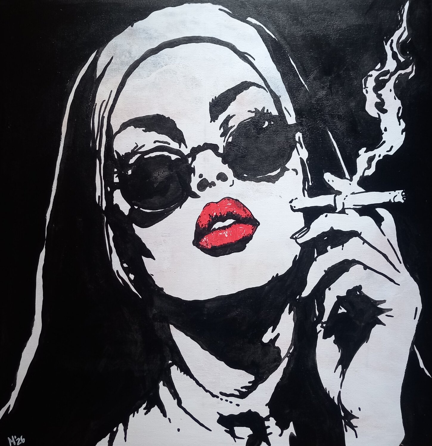 Smoking Ole Müller Original painting for sale