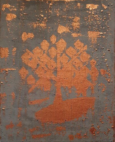 Kupferbaum der Hoffnung im Regen der Zeit by David Söllner, 회화 for Sale on Singulart