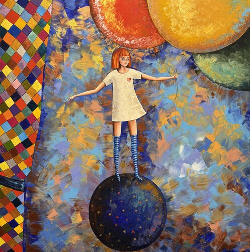 Alice in Wonderland Original Painting Contemporary Modern Art Nataliya Rozhdestvenskaya