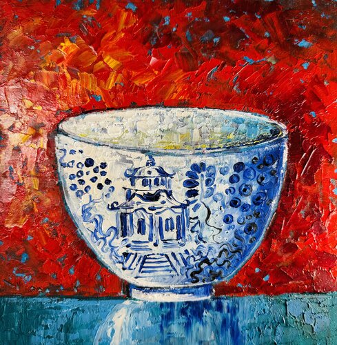 Vase Painting Impasto Original Oil Artwork 25/25 by Nataliya Rozhdestvenskaya, 회화 for Sale on Singulart