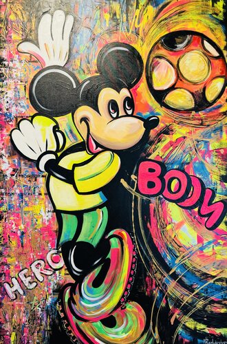 Mickey Mouse Original Painting 120x80 Pop Art Modern Artwork Cartoon Art by Nataliya Rozhdestvenskaya, Painting for Sale on Singulart
