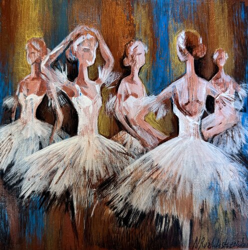 Ballerina Painting Original Artwork  Contemporary Romantic Art von Nataliya Rozhdestvenskaya, Malerei kaufen auf Singulart