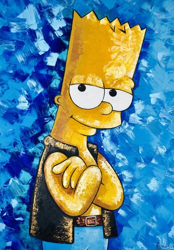Simpson Original Painting Bart Simpson Cartoon Artwork von Nataliya Rozhdestvenskaya, Malerei kaufen auf Singulart