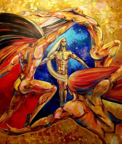 The Circle of Life Original Painting par Nataliya Rozhdestvenskaya, Peinture en vente sur Singulart