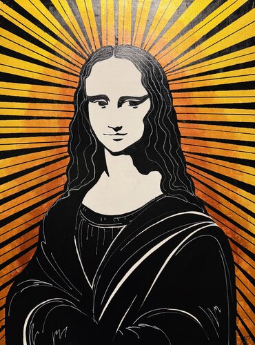 Mona Lisa Gioconda Original Painting Pop Art di Nataliya Rozhdestvenskaya, Pittura in vendita su Singulart