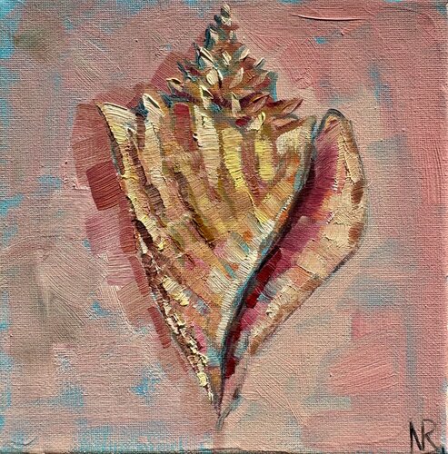Shell Original Oil Painting van Nataliya Rozhdestvenskaya, Schilderij te koop op Singulart