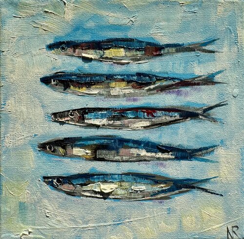 Sardinen Original Oil Painting Nataliya Rozhdestvenskaya