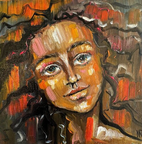 Girl Portrait Oil Original Painting Romantic Woman Portrait by Nataliya Rozhdestvenskaya, Painting for Sale on Singulart