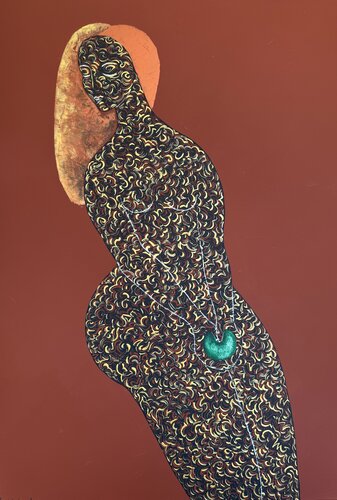 African Woman Painting Original Artwork  100x70 African Girl Art African Eve  Modern African  Contemporary Art von Nataliya Rozhdestvenskaya, Malerei kaufen auf Singulart