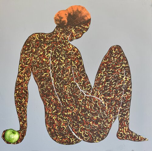 African Woman Painting Original Artwork  60x60 African Girl Art African Eve  Modern African  Contemporary Art von Nataliya Rozhdestvenskaya, Malerei kaufen auf Singulart