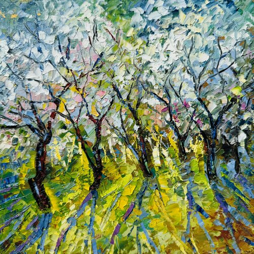 Blooming Apple Tree Tree in Bloom Original Impasto Oil Painting by Nataliya Rozhdestvenskaya, Painting for Sale on Singulart