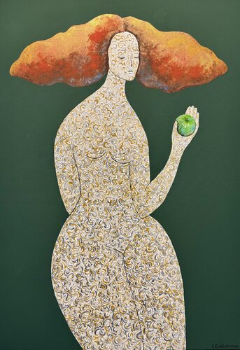 The Garden Within Painting Original Artwork  100x70 Eve  Modern  Contemporary Art von Nataliya Rozhdestvenskaya, Malerei kaufen auf Singulart