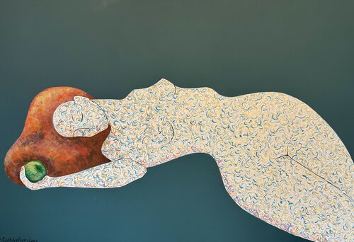 Nude Girl Painting Original Artwork  100x70 Eve Modern Contemporary Art de Nataliya Rozhdestvenskaya, Pintura a la venta en Singulart