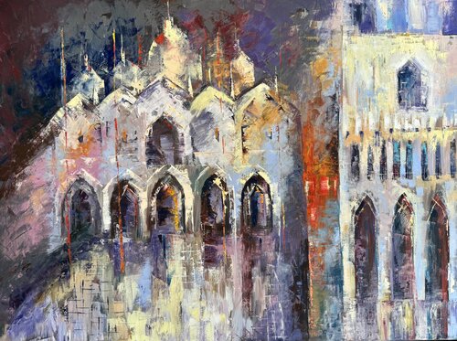 Piazza San Marco Venice Original Oil Painting 120/90 von Nataliya Rozhdestvenskaya, Malerei kaufen auf Singulart