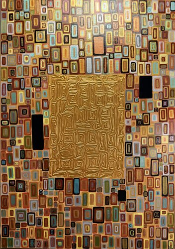 Inspired by Gustav Klimt 100x70 von Nataliya Rozhdestvenskaya, Malerei kaufen auf Singulart