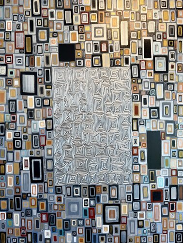 The Geometry of Memories  Inspired by Gustav Klimt 120x90  Original Painting by Nataliya Rozhdestvenskaya, Painting for Sale on Singulart