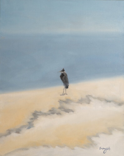 Heron in Contemplation by Vera Hyatt, Painting for Sale on Singulart