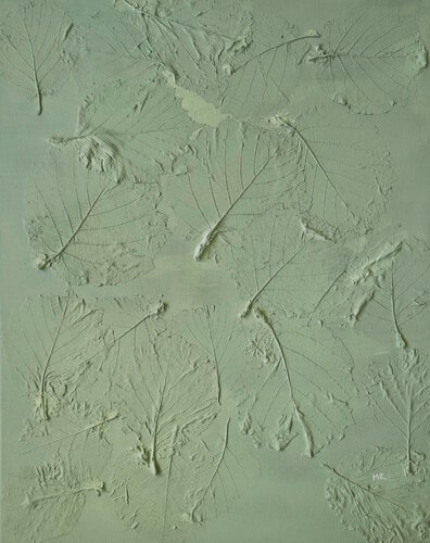 Textured with dried leaves II by Maira Rībena, Painting for Sale on Singulart