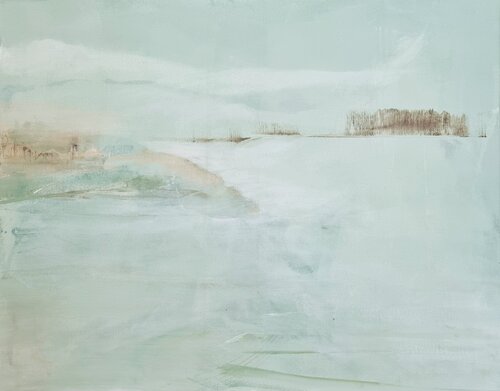 Calm morning by the sea. by Maira Rībena, Painting for Sale on Singulart