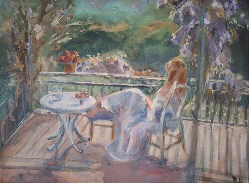 Relax nel giardino in fiore by Chiara Poli, 油畫 for Sale on Singulart
