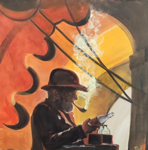 La leggenda del santo bevitore by Chiara Poli, 油畫 for Sale on Singulart