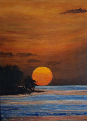 Tramonto infuocato by Chiara Poli, 油畫 for Sale on Singulart