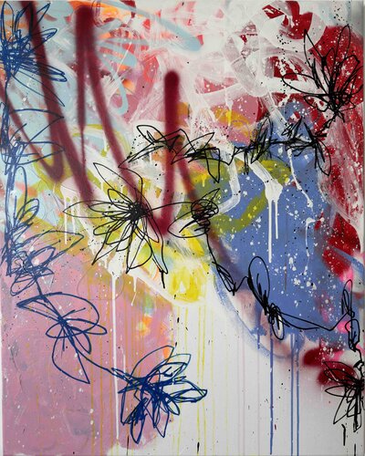 TALES OF BLOSSOMING CHAOS by Carolyn Kraft, Painting for Sale on Singulart